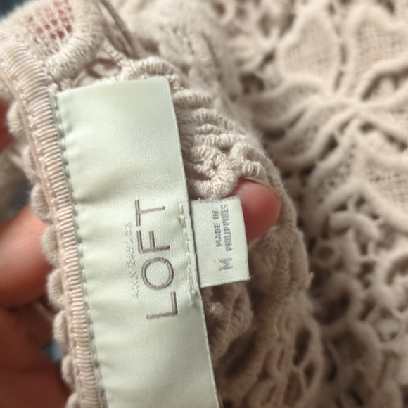 LOFT Blush Pink Cotton Crocheted Sleeveless Top - Picture 3 of 4